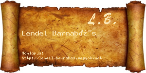 Lendel Barnabás névjegykártya
